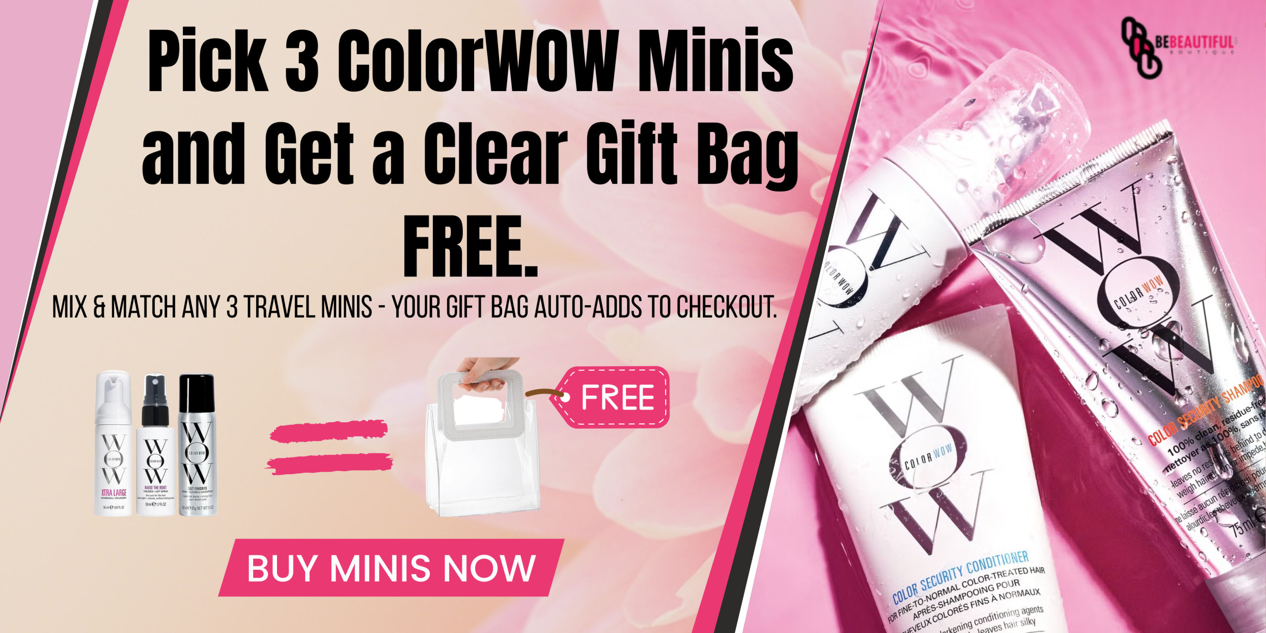 Pick 3 Color Wow Minis & Get a Free Clear Gift Bag